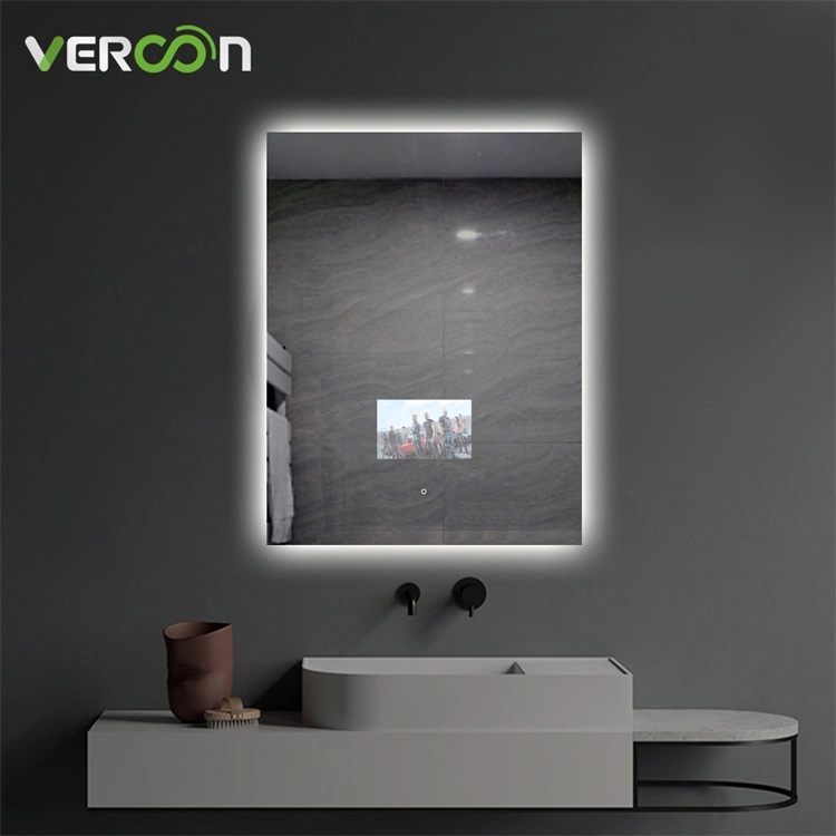 Rectangular Anti-Fog LED illuminated Smart Vanity Mirror For Bathroom