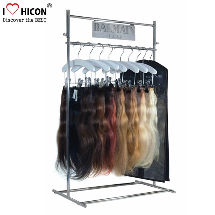 Cosmetics Shop Freestanding Metal Hair Extension Display Stand Supplier