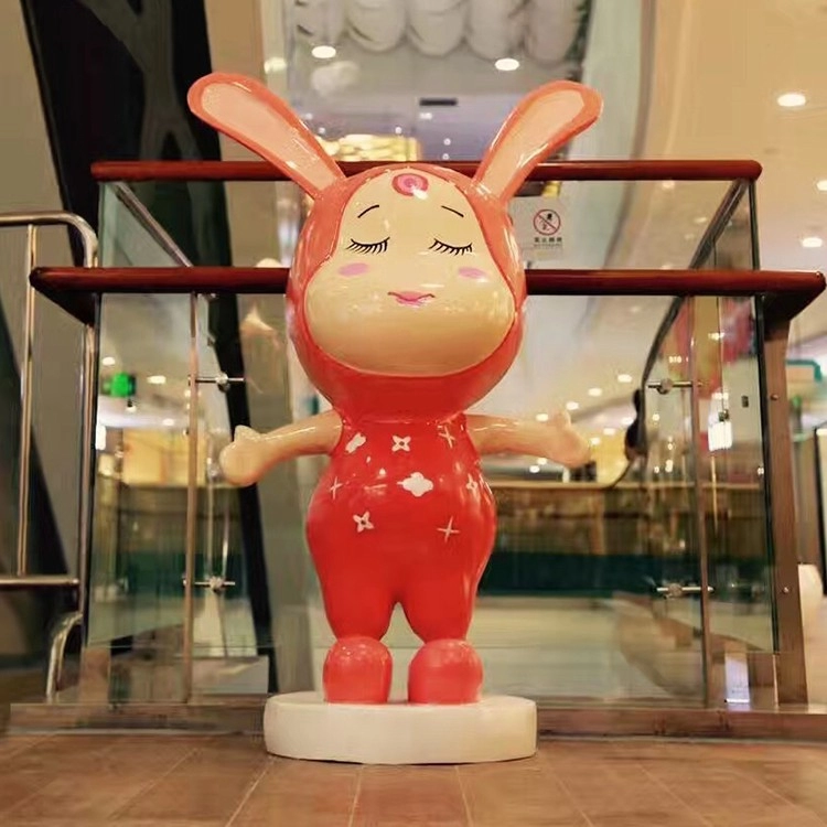 Fiberglass cartoon rabbit visual display props