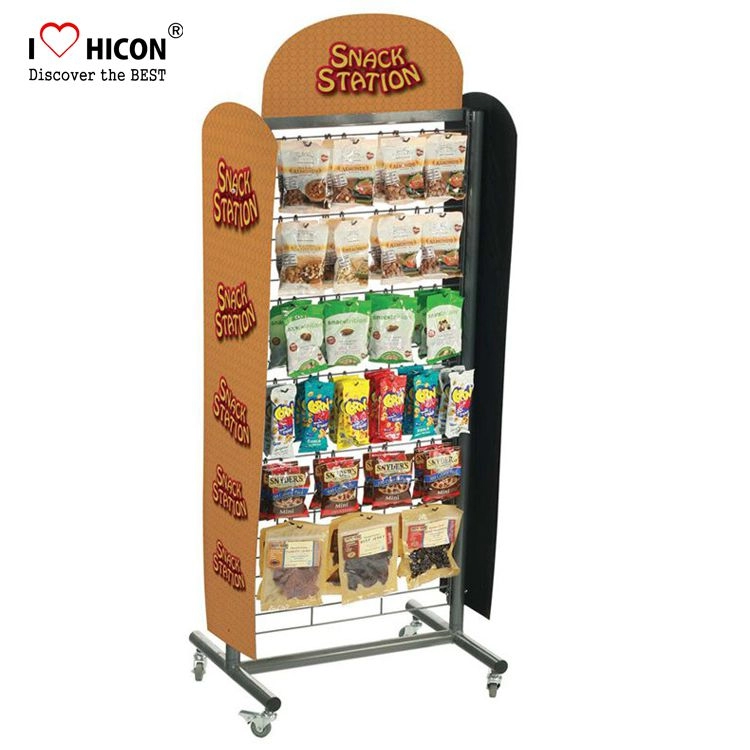 Tasty Food Store Metal Movable Chocolate Bar Candy Display Racks For Sale