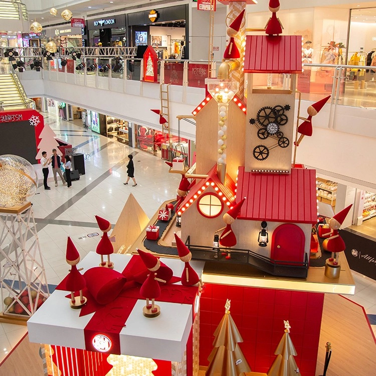 Fashion red Christmas decoration for shopping mall center
