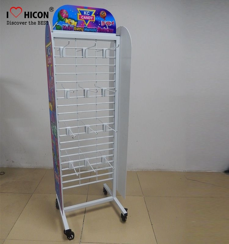 Tasty Food Store Metal Movable Chocolate Bar Candy Display Racks For Sale