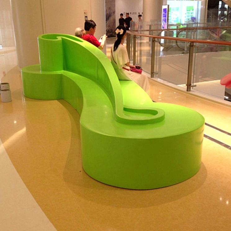 Fiberglass Notes bench shopping mall large chair decoration