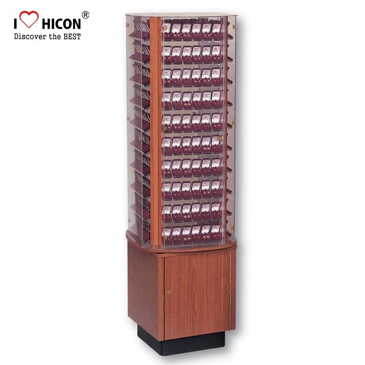 Creative Floor Rotating Jewelry Retail Display Stand with Cabinet