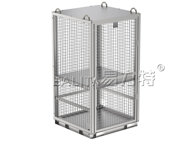 Galvanized Cylinder Storage Cage With Manual Close Single Door M-GB-CM2