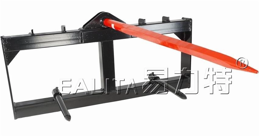 3 Point Tractor 43" Hay Bale Spear Frame 3000 lb Capacity for Bobcat Skid Steer Quick Attach S-135111