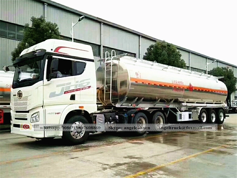 3 Axles Aluminium Alloy Fuel Tank Semi trailer  42000 Litres