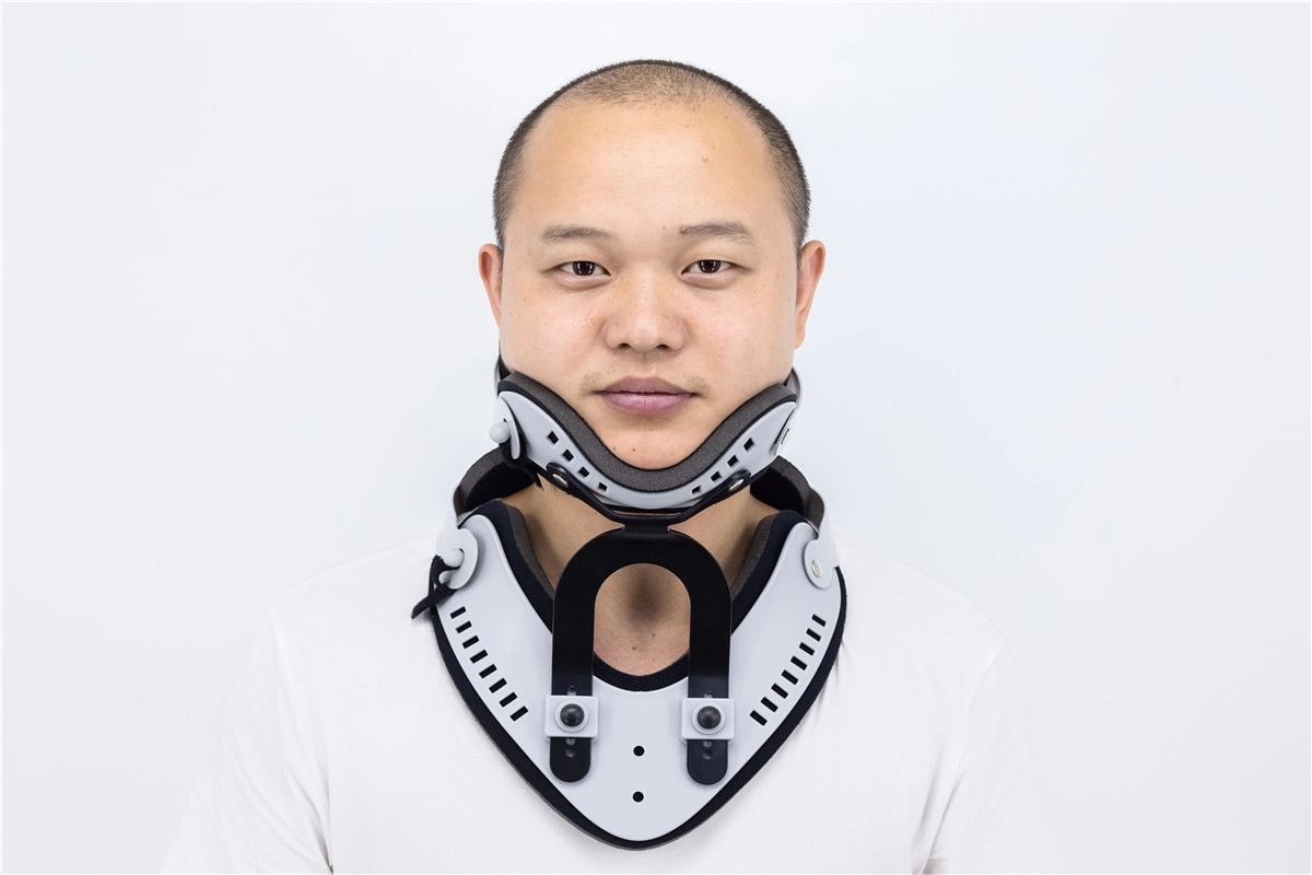 Adjustable cervical collar for neck pain symptoms or sprained or post-operation surgery