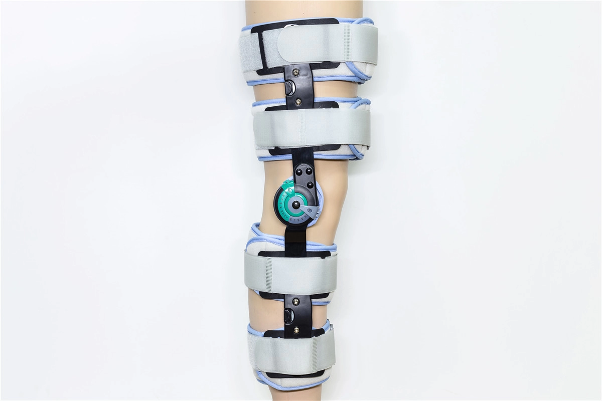 Telescope Post-op ROM knee braces with hinge fracture support for orthopedic immobilization