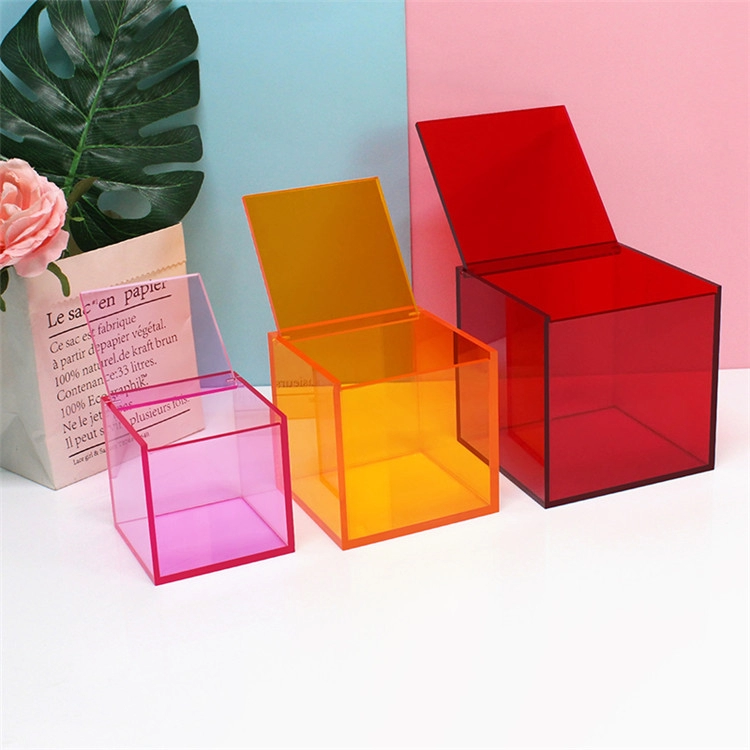 Customized colorful rectangular acrylic box