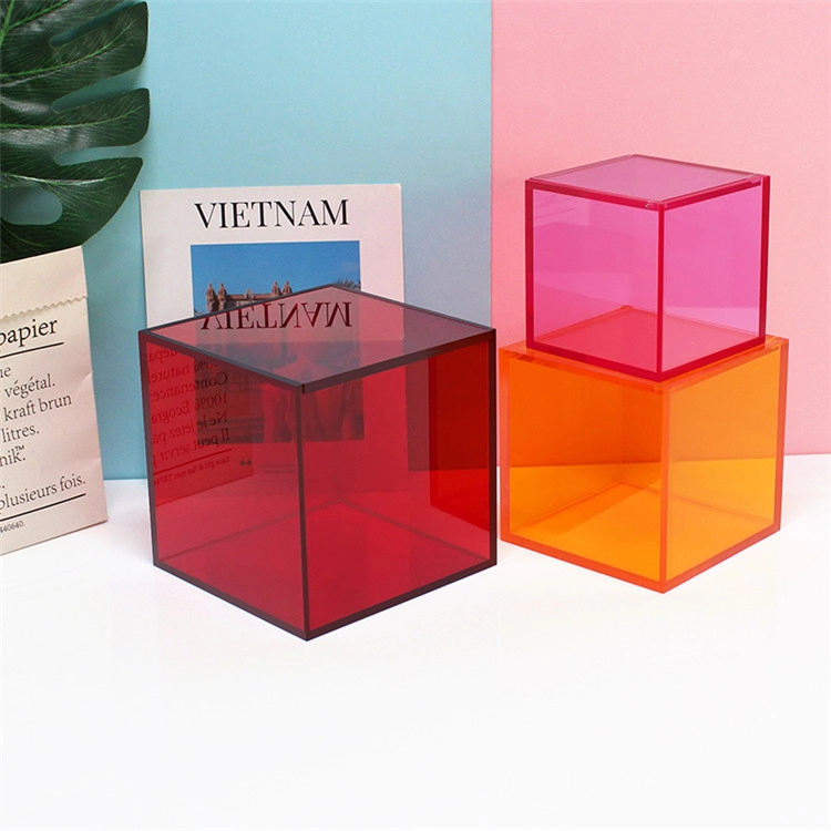 Customized colorful rectangular acrylic box