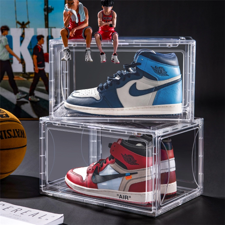 Wholesale acrylic storage box shoes rectangular acrylic shoe box draw To send people
