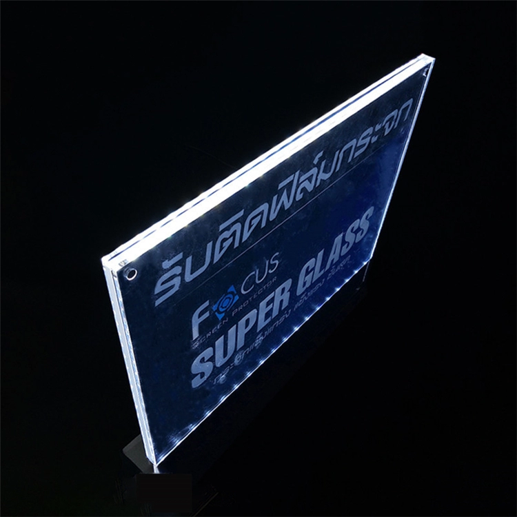 Custom acrylic LED luminous double-sided paper clip restaurant menu card