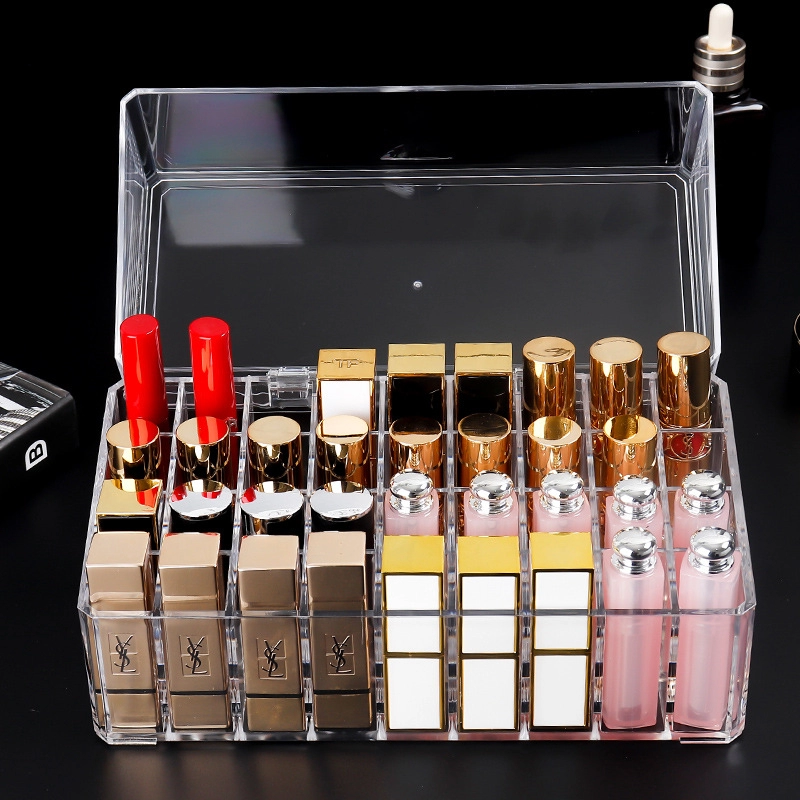 Transparent acrylic lipstick stand clamshell dustproof lipstick storage box