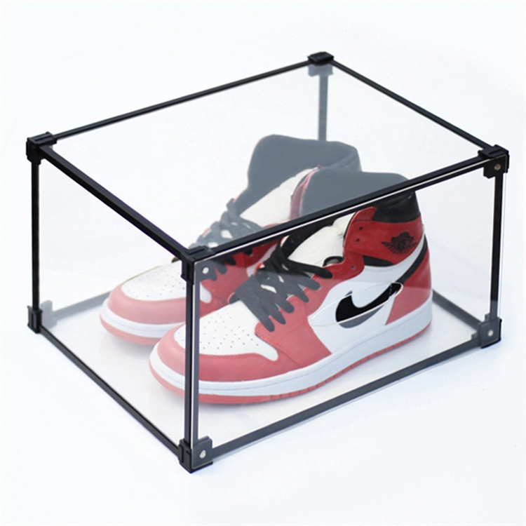 drop front box acrylic Dust proof shoes box acrylic storage For collectibles