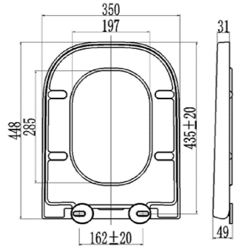 Urea elongated toilet tank cover rectangular lavatory seat cover