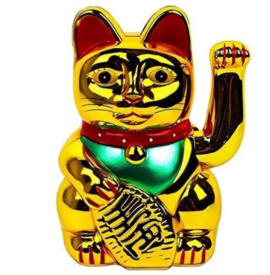 Ceramic Maneki Neko Lucky Fortune Cat With Waving Arm