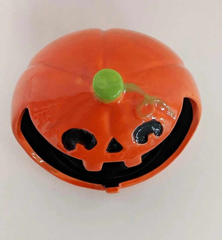 Halloween Open Mouth Candy Bowl Trick in Ceramic  Pumpkin
