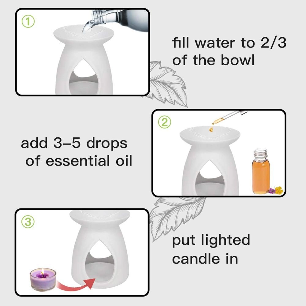 Tear Drop Shape Ceramic Tea Light Holder Aromatherapy Essential Oil Burner