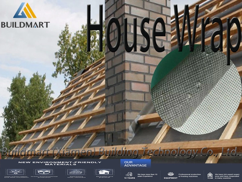 Durable Breathable Waterproof Membrane  Waterproof House Wrap for Building