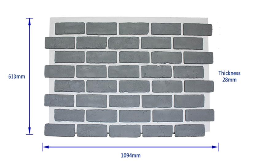 grey PU faux brick wall panel
