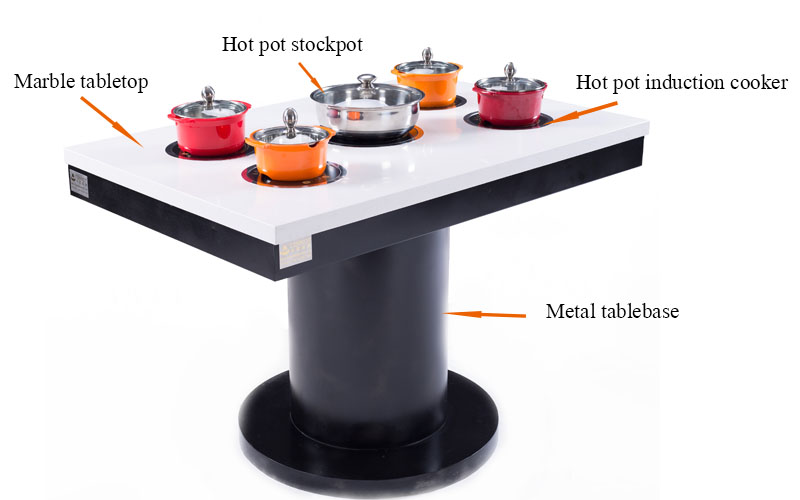 Commercial Customized Restaurant Indoor Hot Pot Tables' structure-CENHOT