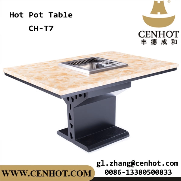 CENHOT Large Smokeless Hot Pot Restaurant Dining Tables Supplier