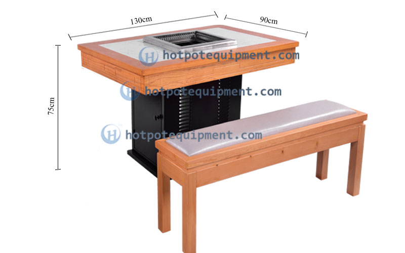Custom Smokeless Hotpot Table And Chair Set Supply Guangdong size - CENHOT