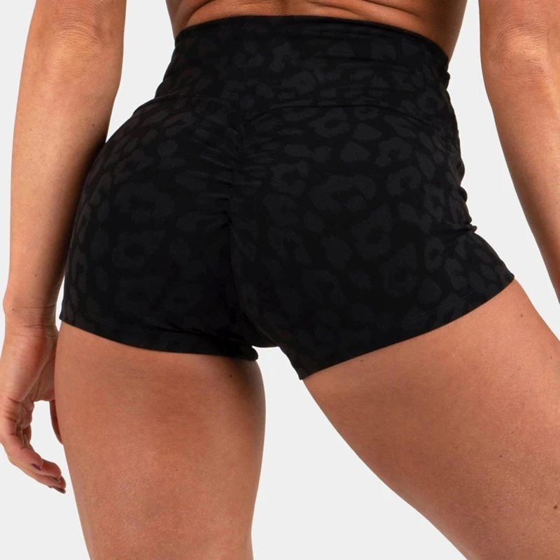 High Waist Scrunch Butt Leopard Printed Biker Shorts