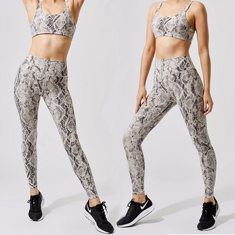 Personalized Women's Tight Fitness Snakeskin Yoga Suit