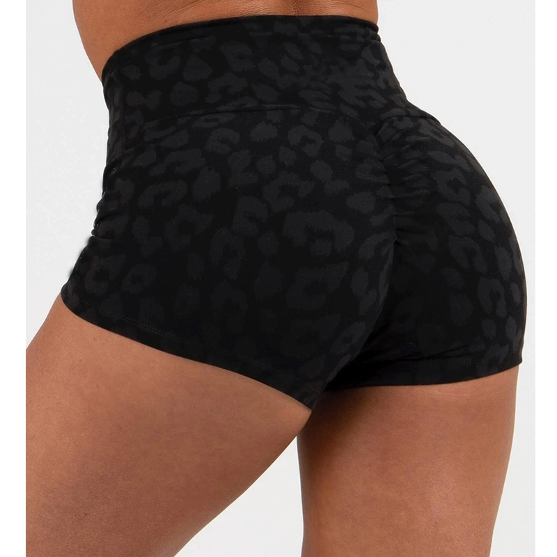 High Waist Scrunch Butt Leopard Printed Biker Shorts