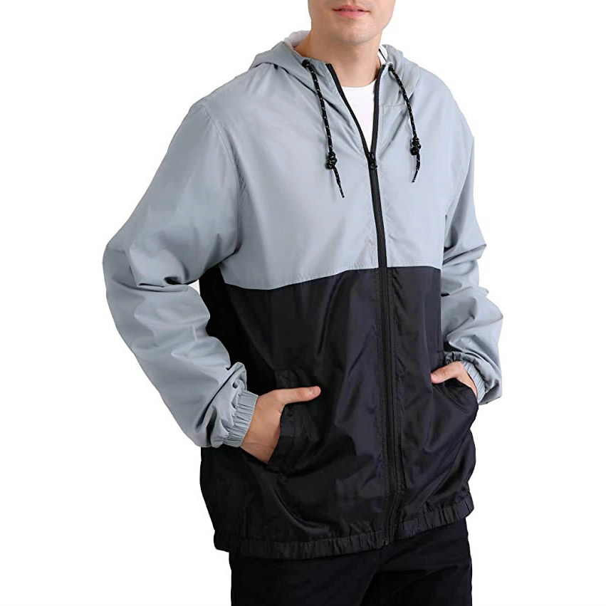 Men's Windbreakers Waterproof Windproof  Hoodie zip Running Lightweight Jacket