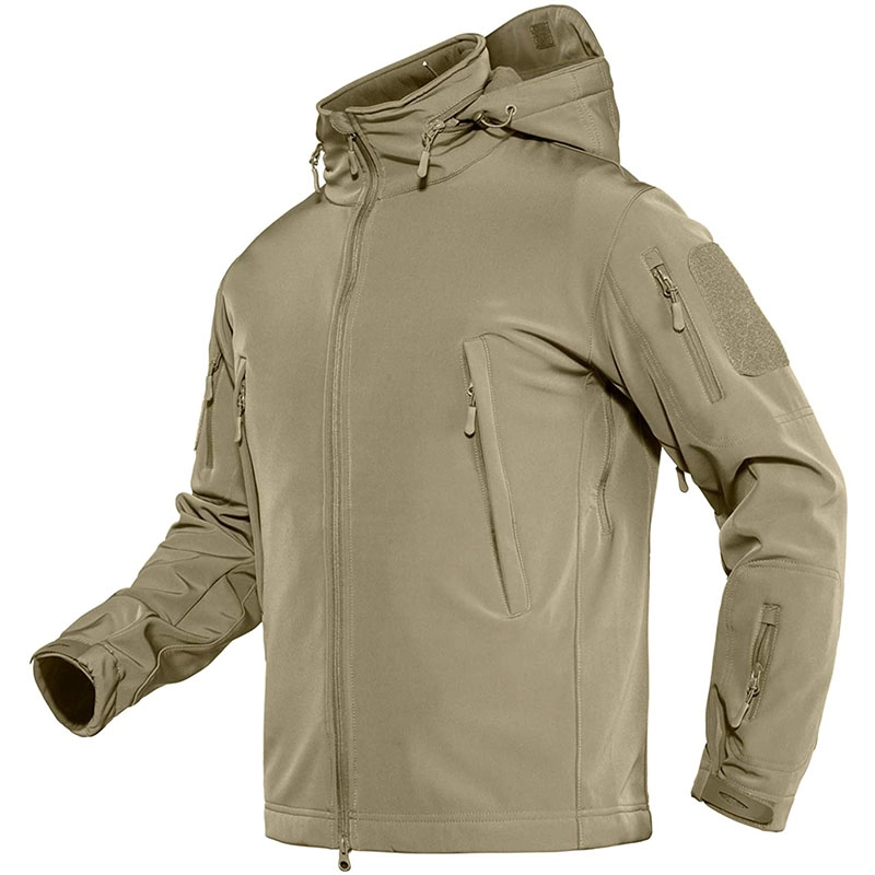 Men's Tactical Concealed Hooded Softshell Fleece Military Jacket Coat