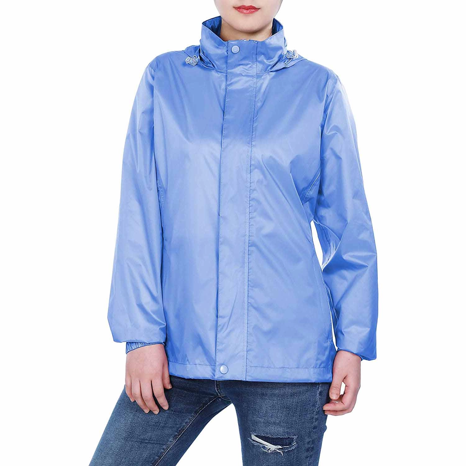 Women's Lightweight Raincoat Packable Rain Jacket Waterproof Raincoat with Hood Active Outdoor Windbreaker