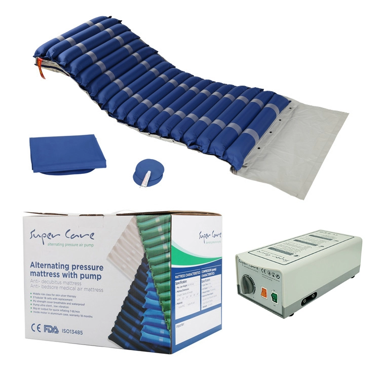 Alternating pressure health care bed medical anti-decubitus air mattress with pump