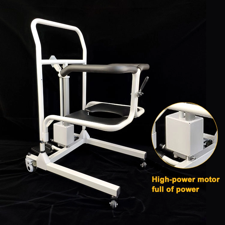 Medical portable electric easy hydraulic move wheel toilet equipment wheelchair nursing transfer lift patient commode chair