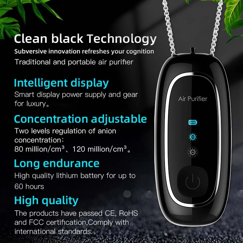 New Mini Portable Negative Ion Personal Wearable Necklace Air Purifier For Neck