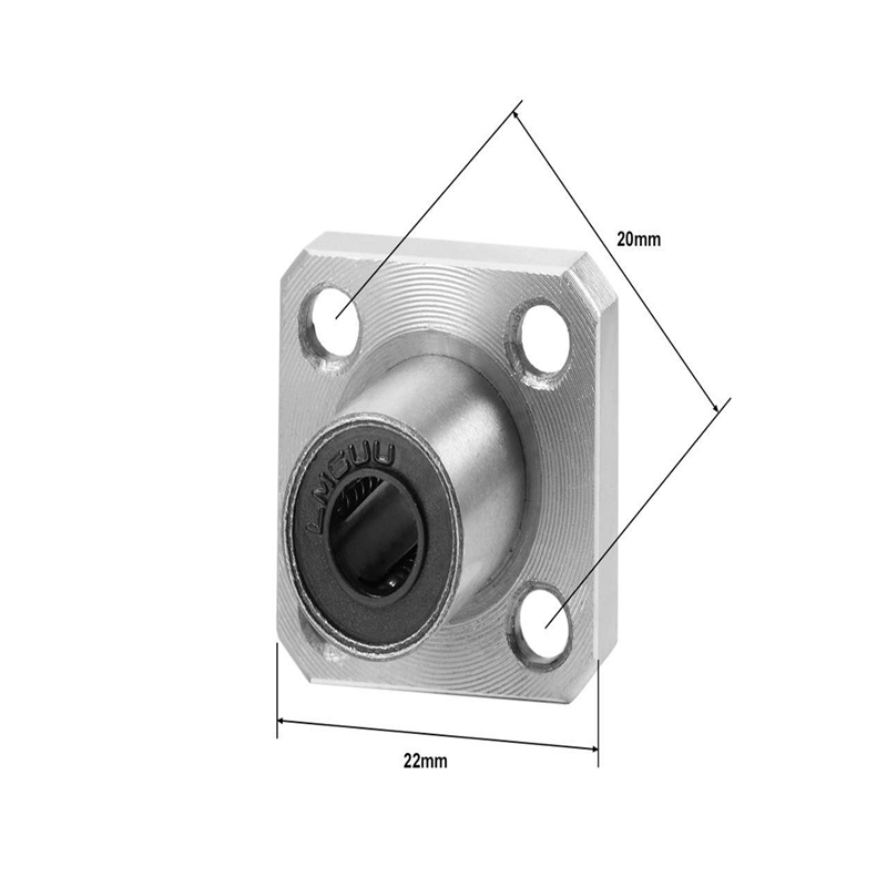 6mm Inner Diameter Square Flange Linear Motion Bushing Bearing LMK6UU