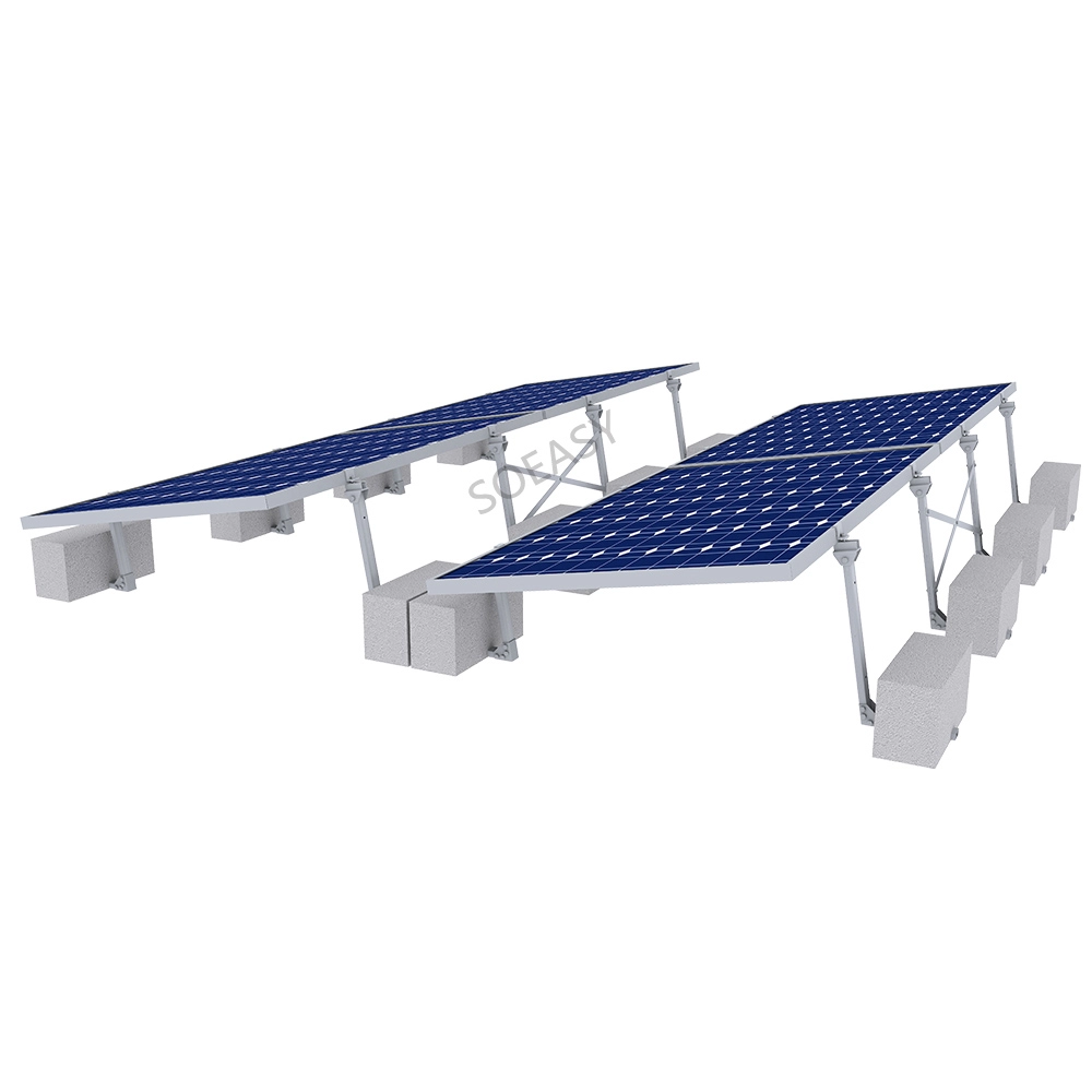 Ballasted roof solar panel mount system