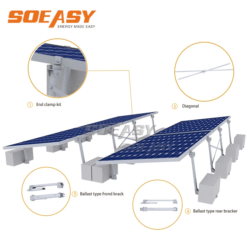 cheap price solar pv rooftop ballast structure
