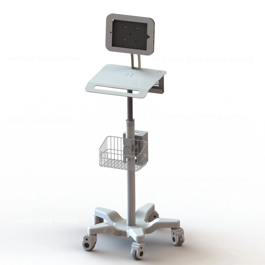 9.7/10.2 Inch Ipad Telehealth Tablet Medical Cart with lock