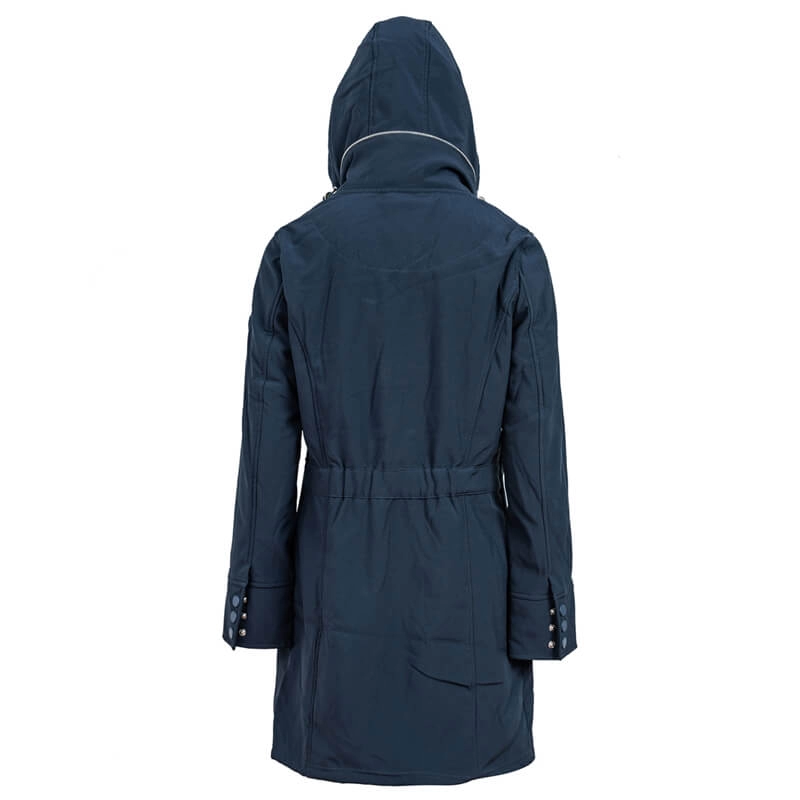 Women's Navy Hooded Long Softshell Coats