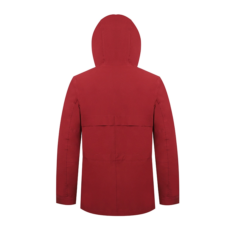 Ladies' Outdoor Red Long Style Waterproof Windbreaker Jacket