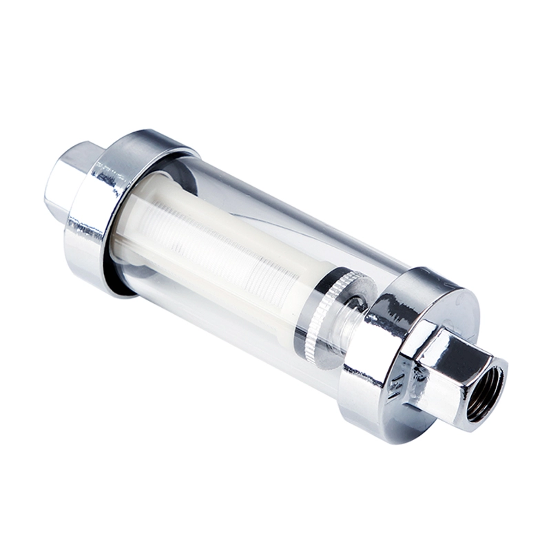 Universal  Clear view Chrome Glass Inline Fuel Filter