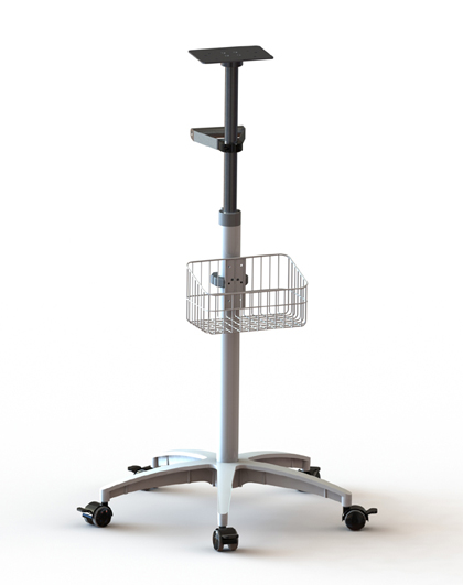 Patient Monitor Trolley with Basket