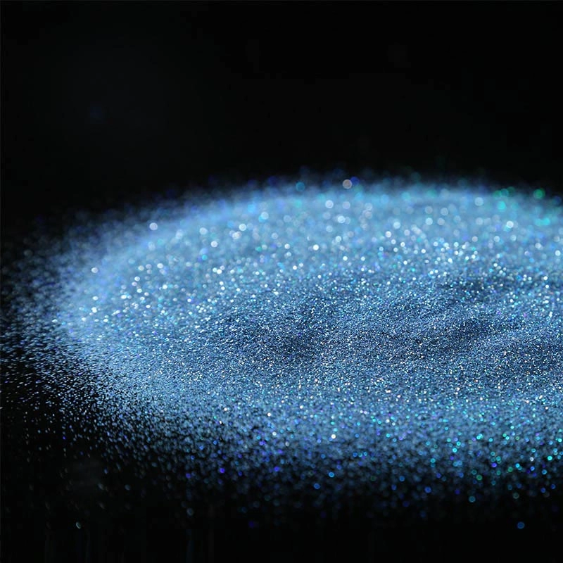 Wholesale laser blue fine holographic glitter powder