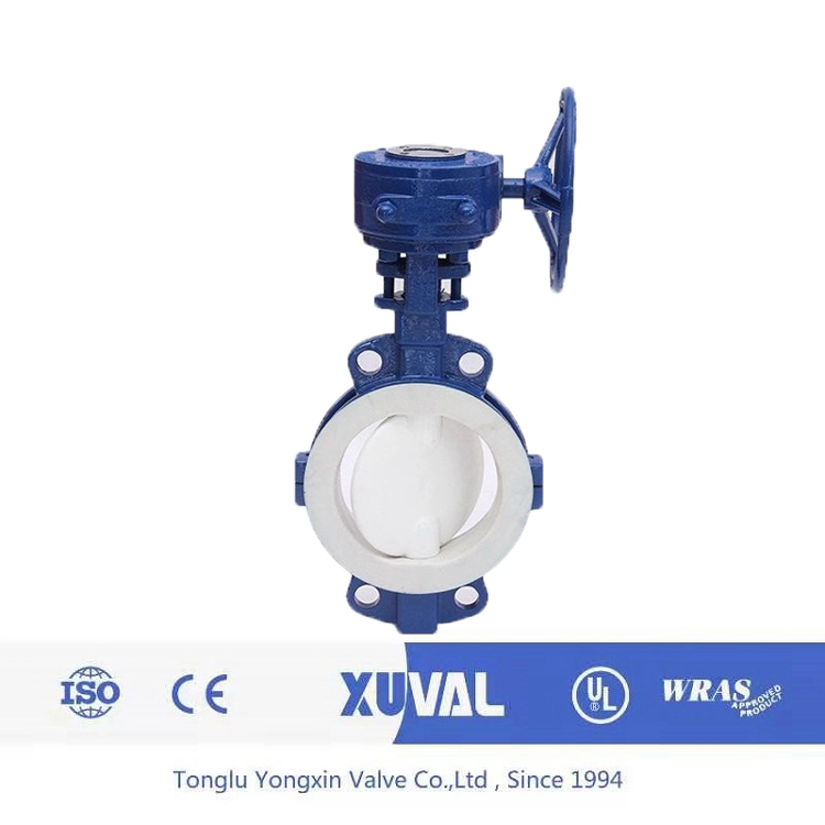 D371F46 Fluorine lined rubber lined butterfly valve