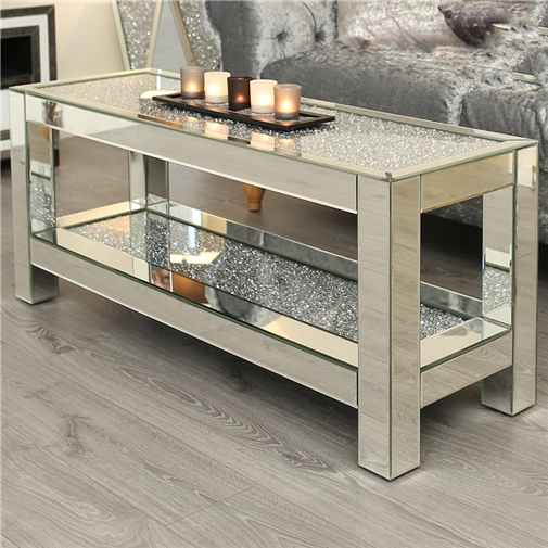 Crystal Mirrored Center Coffee Table