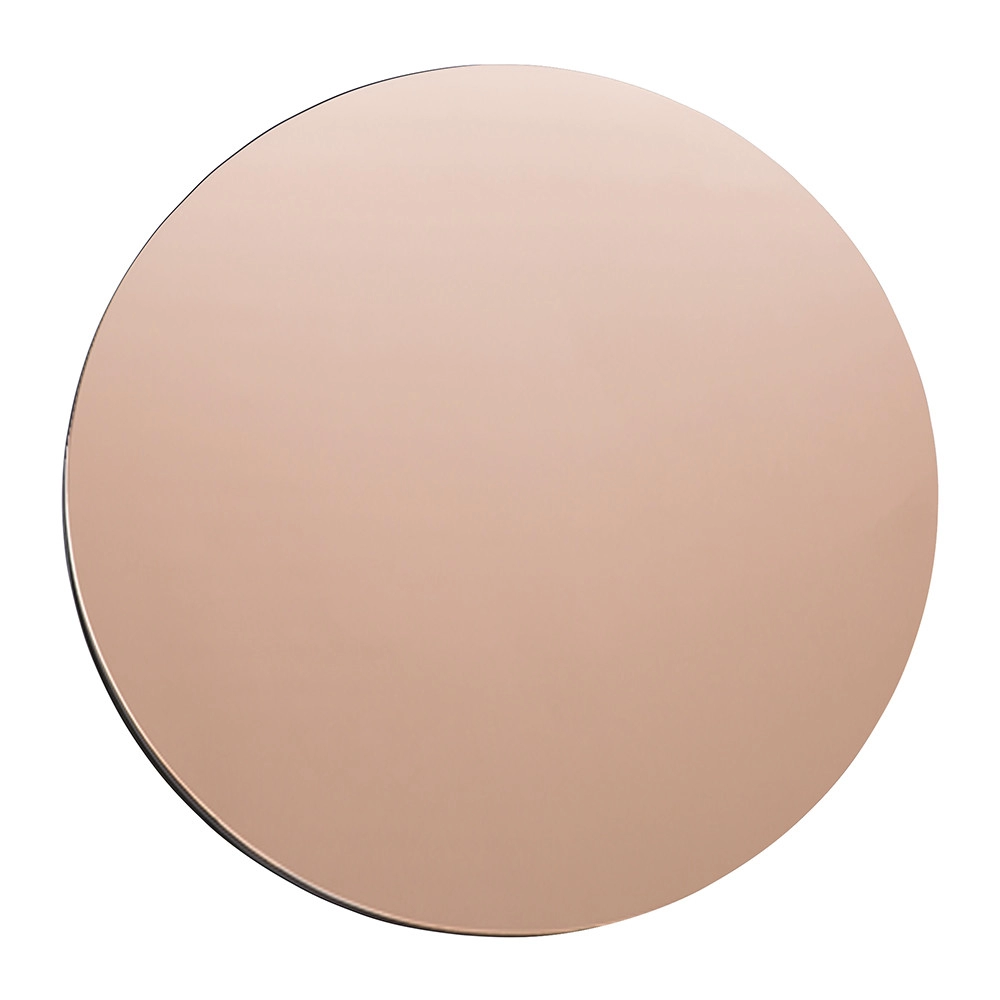 Frameless Rose Gold Colored Wall Mirror