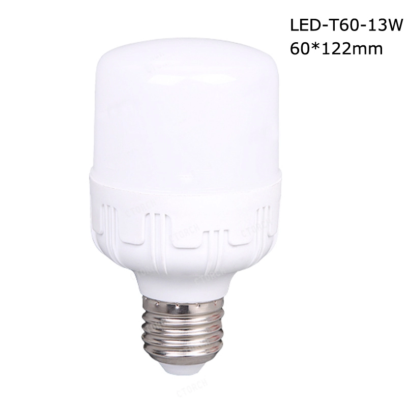 Cylindrical LED T60 Bulb 13W plastic and Aluminum